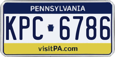 PA license plate KPC6786