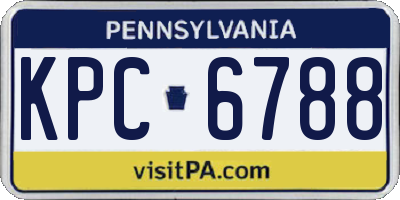 PA license plate KPC6788