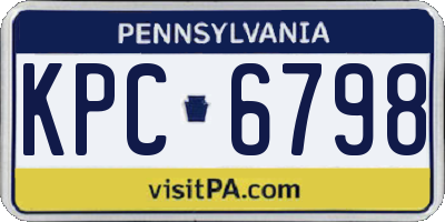 PA license plate KPC6798