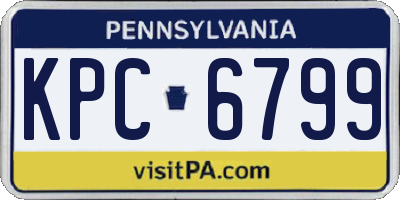 PA license plate KPC6799
