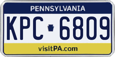 PA license plate KPC6809