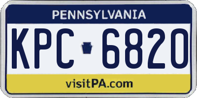 PA license plate KPC6820