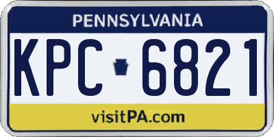 PA license plate KPC6821