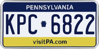 PA license plate KPC6822