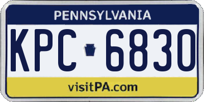 PA license plate KPC6830