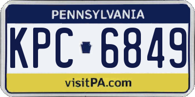 PA license plate KPC6849