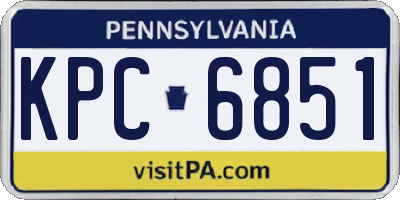 PA license plate KPC6851