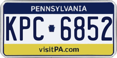 PA license plate KPC6852