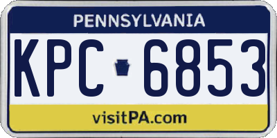 PA license plate KPC6853