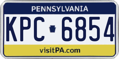 PA license plate KPC6854