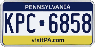 PA license plate KPC6858