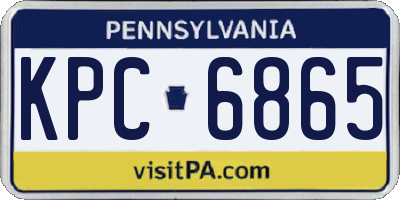 PA license plate KPC6865