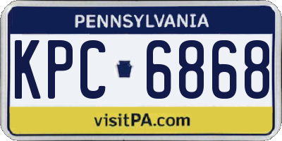 PA license plate KPC6868