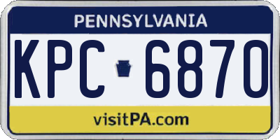 PA license plate KPC6870