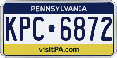 PA license plate KPC6872