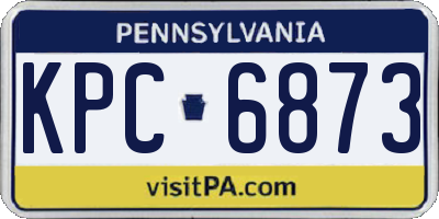 PA license plate KPC6873