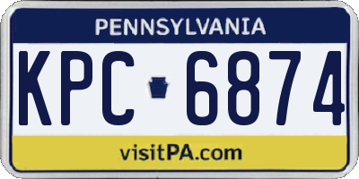 PA license plate KPC6874