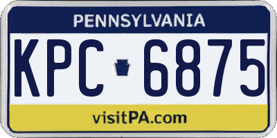 PA license plate KPC6875