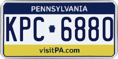 PA license plate KPC6880