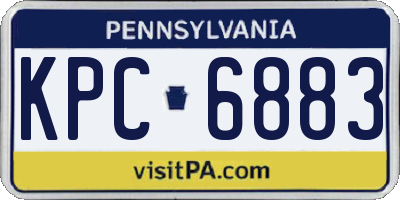 PA license plate KPC6883