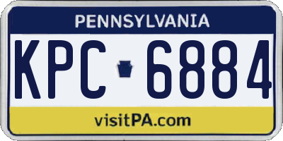 PA license plate KPC6884