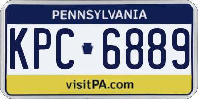 PA license plate KPC6889