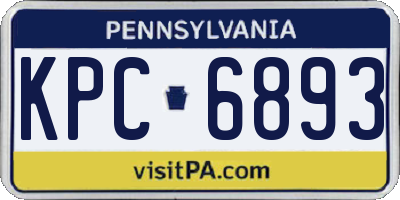 PA license plate KPC6893
