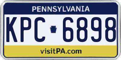 PA license plate KPC6898