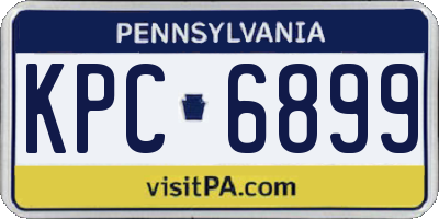 PA license plate KPC6899