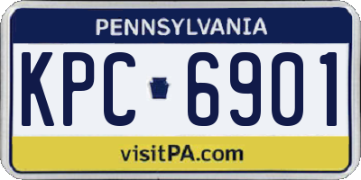 PA license plate KPC6901