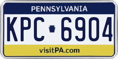 PA license plate KPC6904