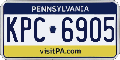 PA license plate KPC6905