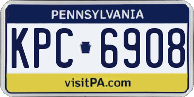 PA license plate KPC6908