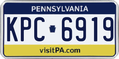 PA license plate KPC6919