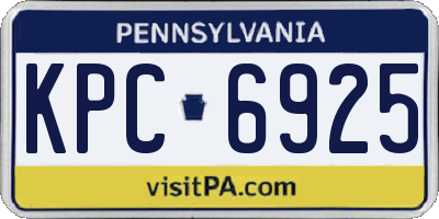 PA license plate KPC6925