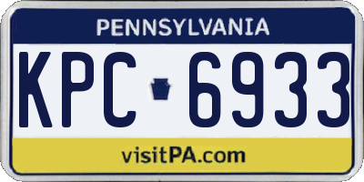 PA license plate KPC6933