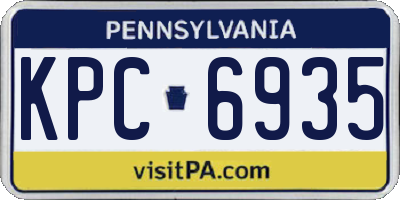 PA license plate KPC6935