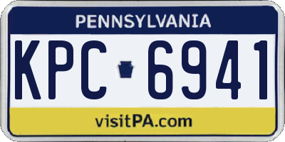 PA license plate KPC6941