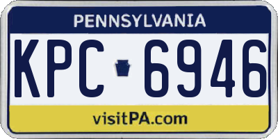 PA license plate KPC6946