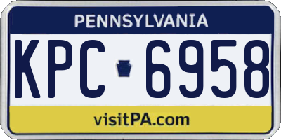 PA license plate KPC6958