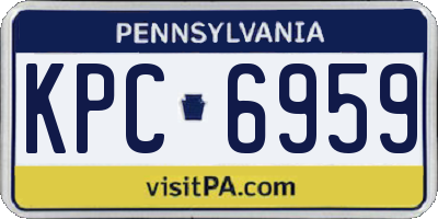 PA license plate KPC6959