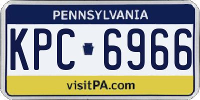 PA license plate KPC6966