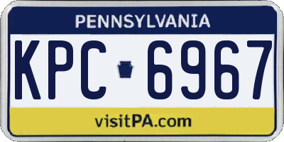 PA license plate KPC6967