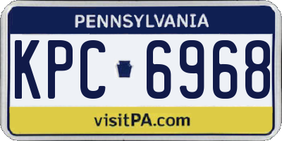 PA license plate KPC6968
