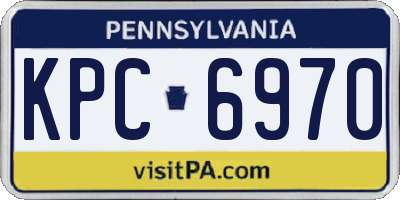 PA license plate KPC6970