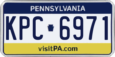PA license plate KPC6971