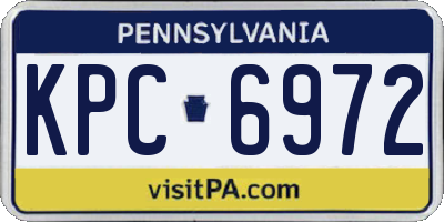 PA license plate KPC6972