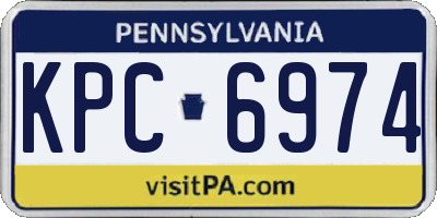 PA license plate KPC6974