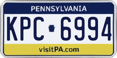 PA license plate KPC6994