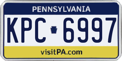 PA license plate KPC6997